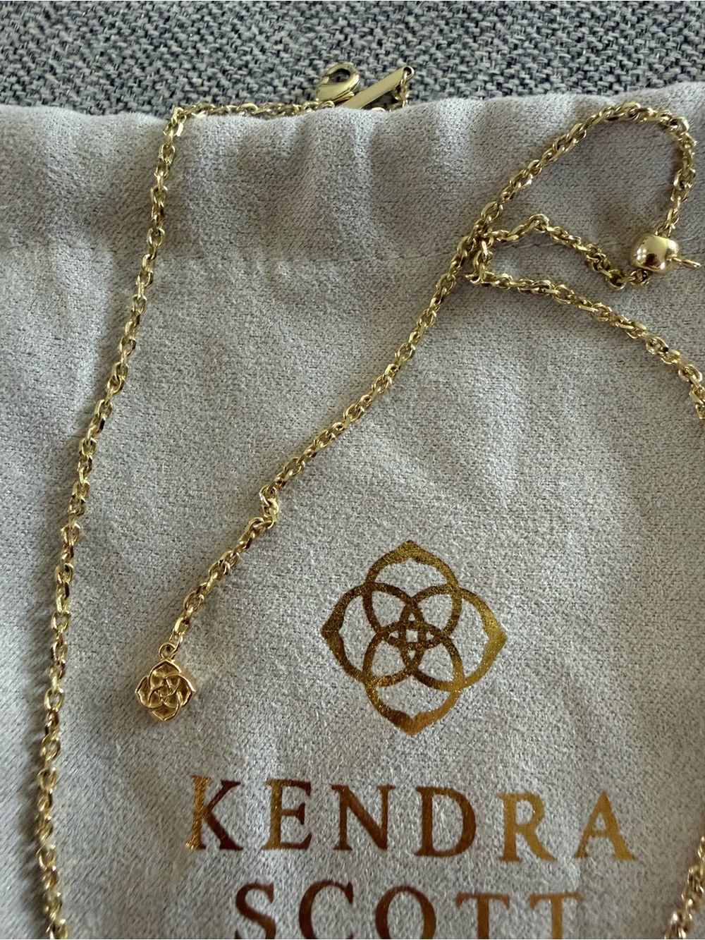 Kendra Scott Gold Necklace with Clear Crystal Pendant - Picture 5 of 5